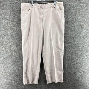 Ruby Rd. Dress Pants 18 Plus Gray High Rise Pleated Straight Cotton Pockets